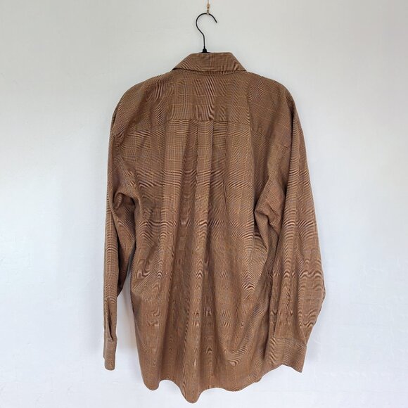Jos A Bank Travelers Collection Tan and Blue Plaid Long Sleeve Button Down M - Picture 3 of 3